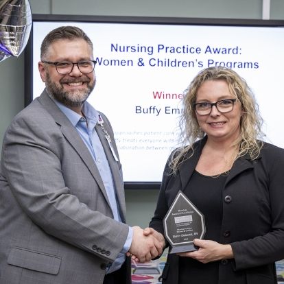 nurse receiving award