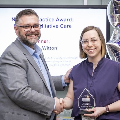 nurse receiving award
