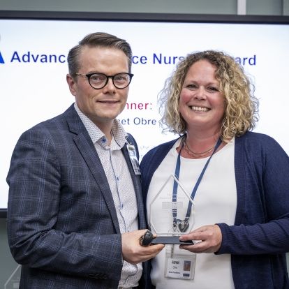 nurse receiving award