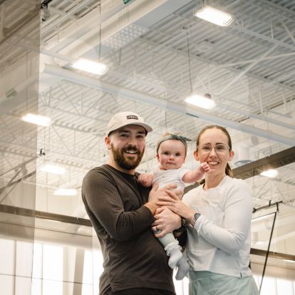 Willem Sagriff with his wife Liz and their baby, Lola
