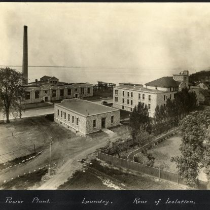 Photo showing the Laundry, Isolation Hospital and Power Plant at KGH - 1930's