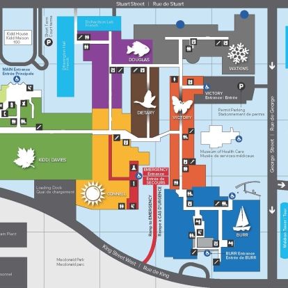 A sneak peek of the new map of KGH that was developed as part of the overall wayfinding project.