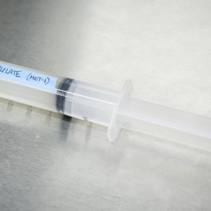 A sample of the mixture 'Re-POOPulate' used as a cure for C. diff. infections developed by Dr. Elaine Petrof at KGH.