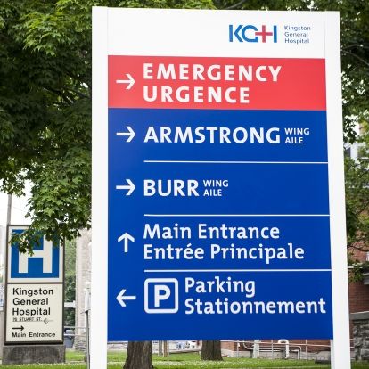 New exterior signs have been specially designed to help point visitors in the right direction. In the background sits one of the old signs that's now to be replaced.