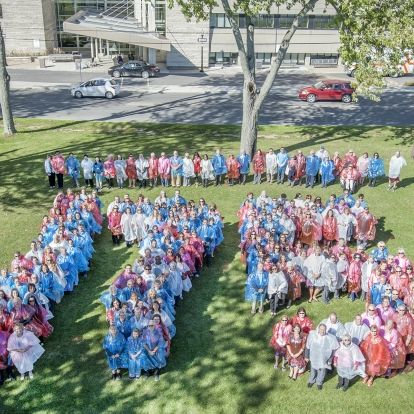As part of the festivities, about 300 people put on colourful ponchos and stood shoulder-to-shoulder in this commemorative photograph to help us celebrate 175 years and counting.