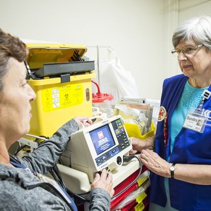 image of defibrillator donated by KGH Auxiliary
