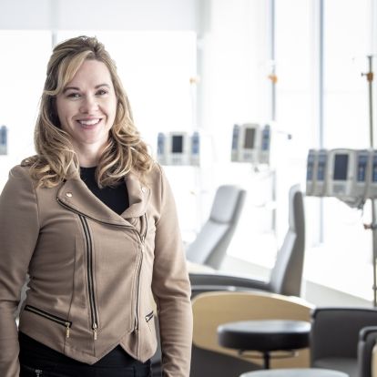 Danielle McCully takes part in research into inherited bleeding disorders with Dr. Paula James. She also does outreach and education.