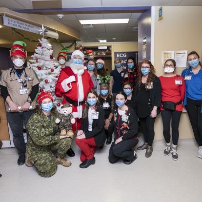 Santa visits pediatric patients