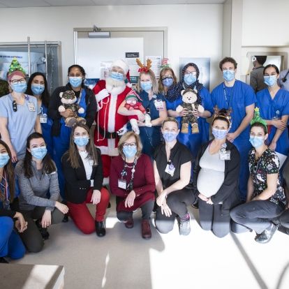 Santa visits pediatric patients