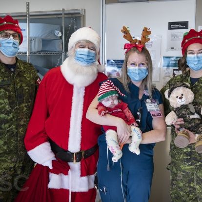Santa visits pediatric patients