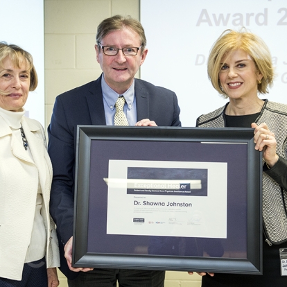 (Left to Right) Patient Experience Advisor Sue Bedell, Chief of Staff Dr. Michael Fitzpatrick and Dr. Shawna Johnston