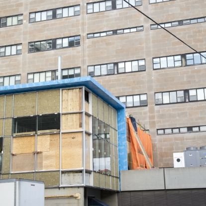 The construction for the second MRI as it appears from King Street