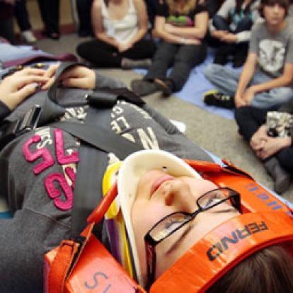 Students taking part recently in the P.A.R.T.Y. program at Sunnybrook Health Sciences Centre in Toronto.