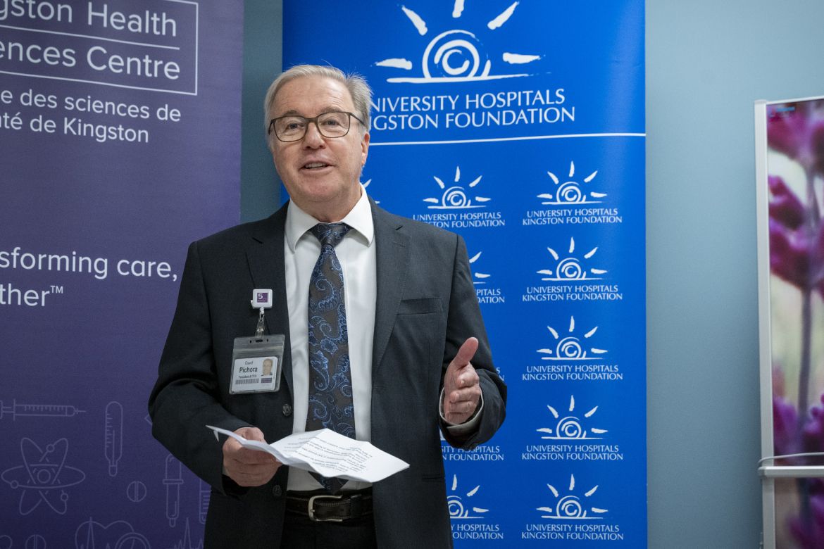 KHSC President  and CEO Dr. Pichora speaking