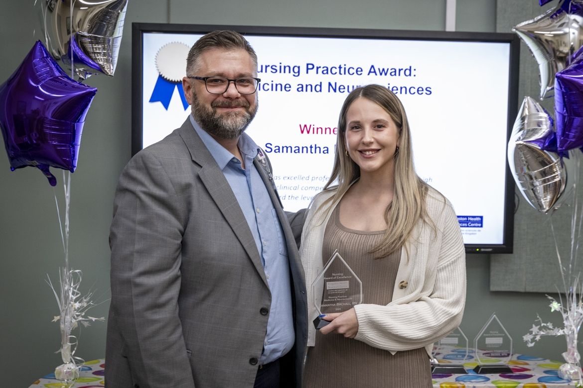 nurse receiving award