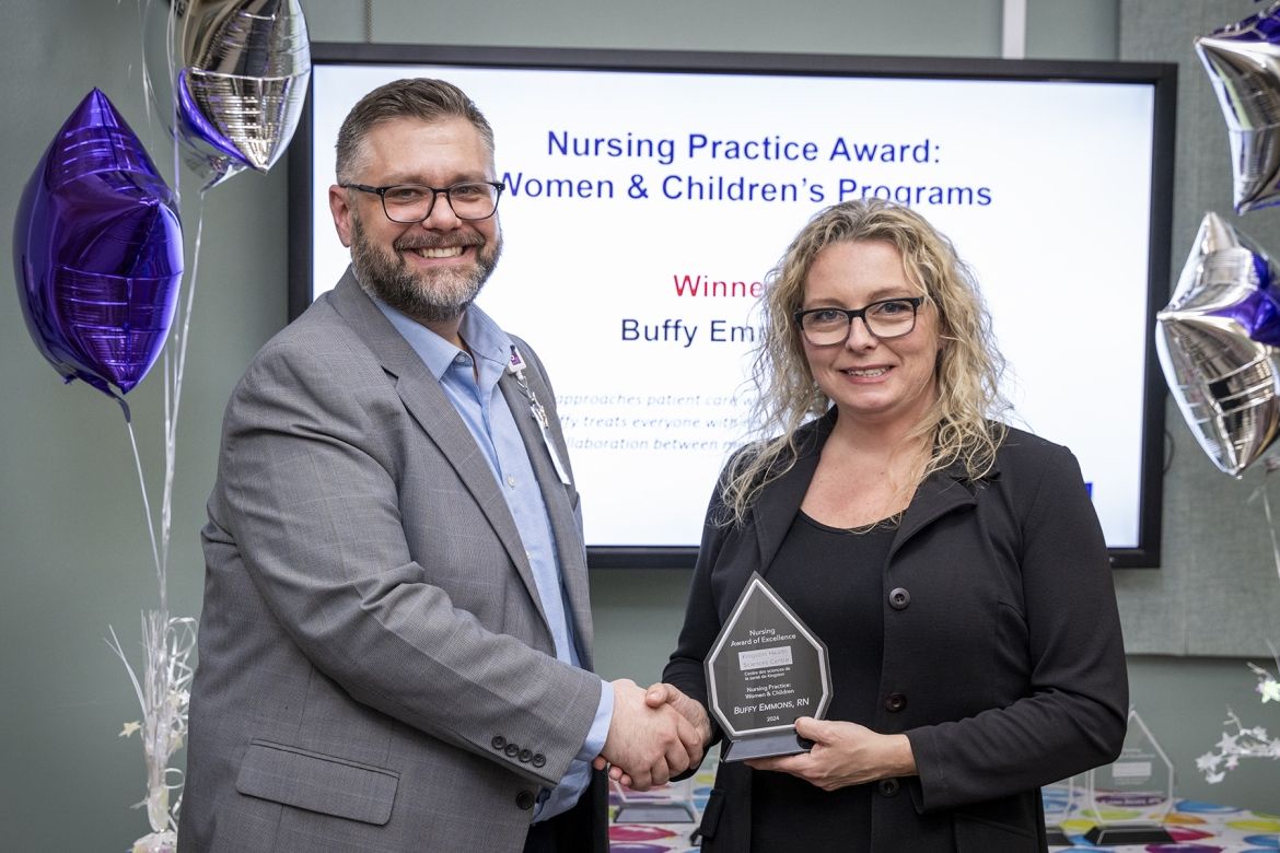 nurse receiving award