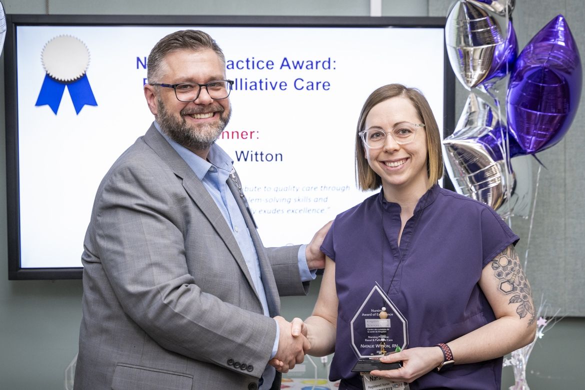 nurse receiving award