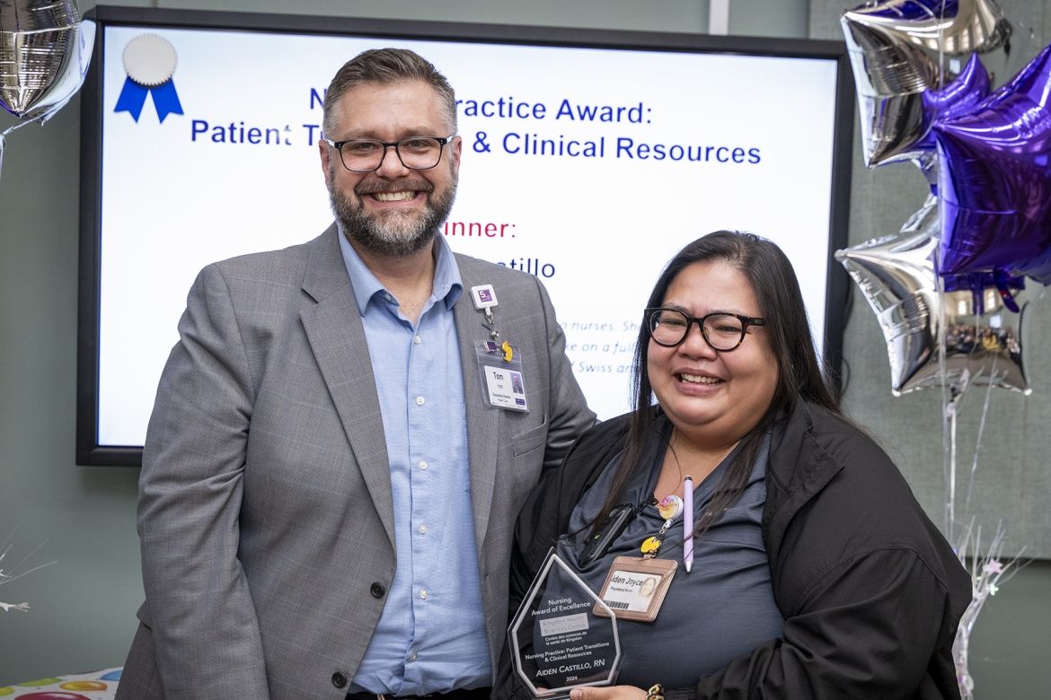 nurse receiving award