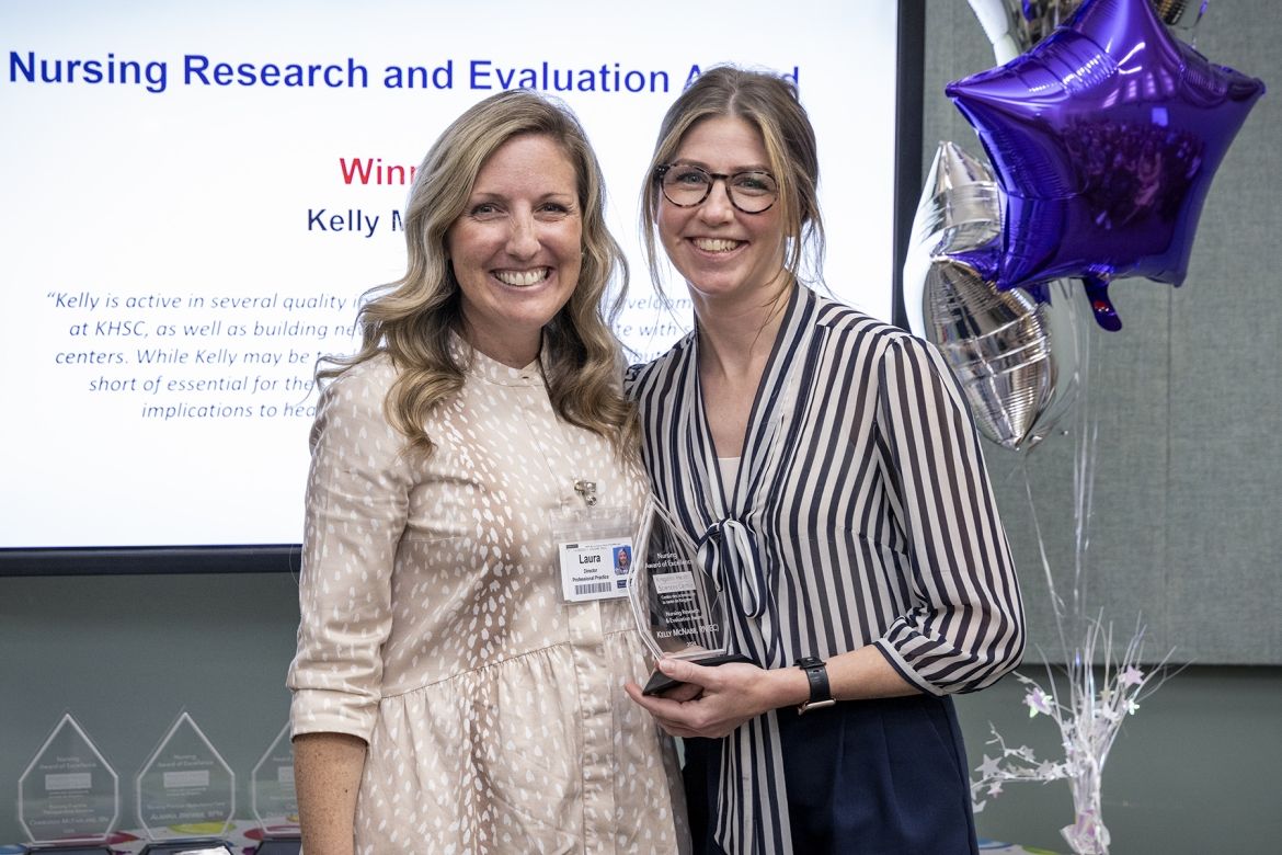 nurse receiving award