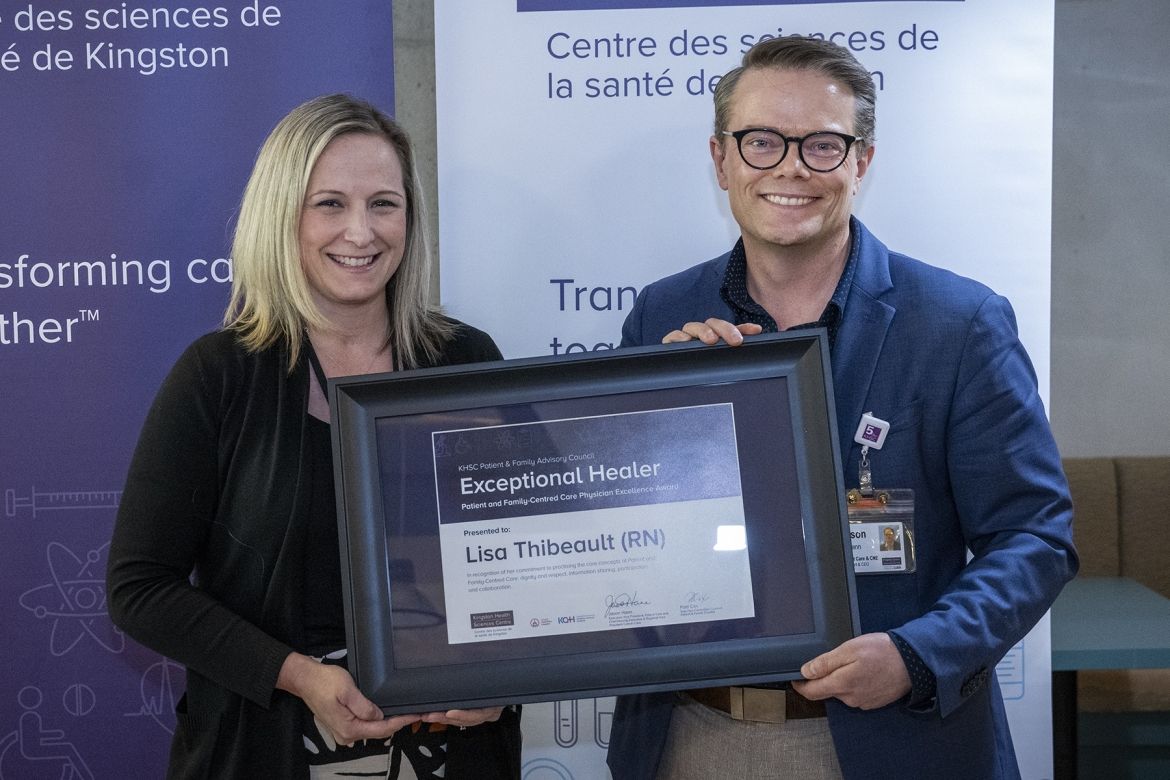 Presenting the Exceptional Healer Award to Lisa Thibeault