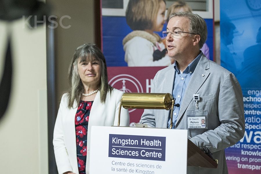 President and CEO Dr. David Pichora thanks MPP Sophie Kiwala