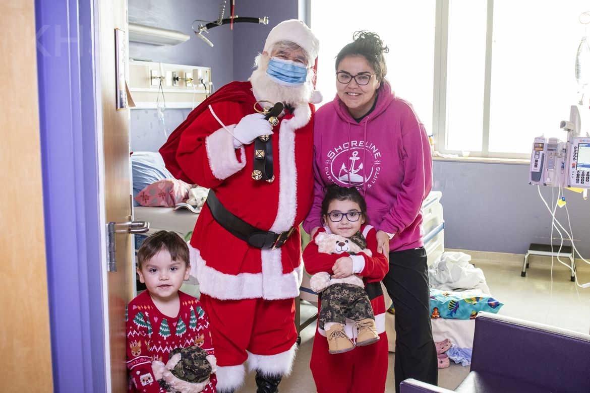 Santa visits pediatric patients