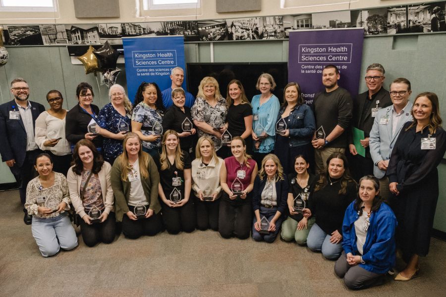 A group photo of award winners