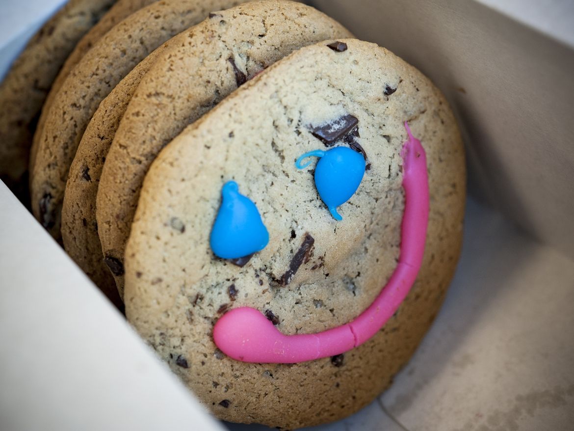 Smile cookies in a box