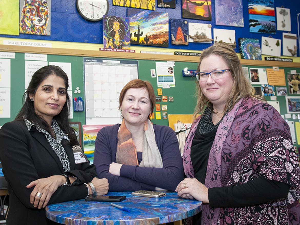 From left to right: Dr. Sarosh Khalid-Khan, Dr. Jennifer Davidson and Tammy Hagerman