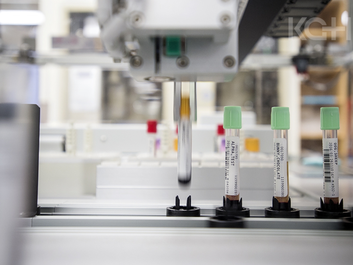 automated chemistry track in the lab at KGH