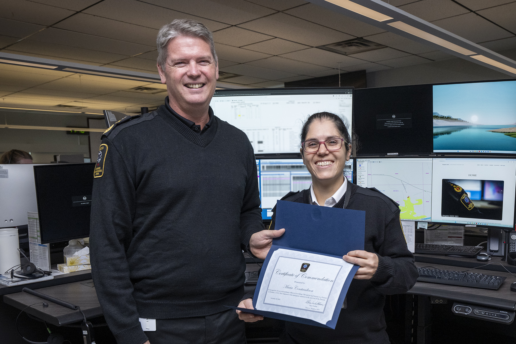 Chris and Maria pose at the CACC headquarters.