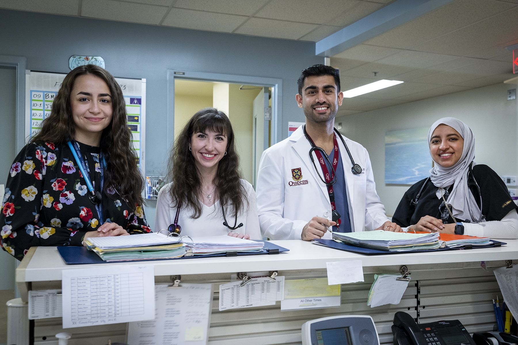 Medical residents work on an inpatient unit at KHSC