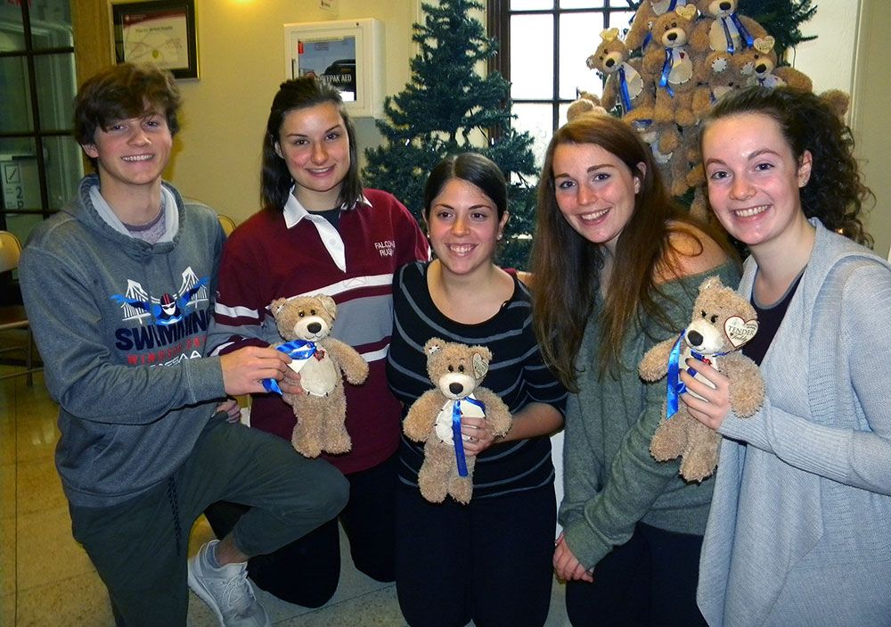 student volunteers at Teddy Bear campaign launch