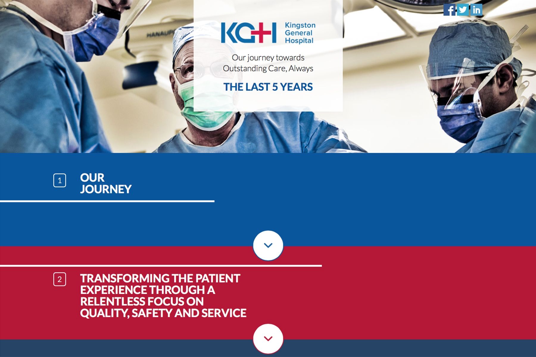 A screen capture of the landing page of the KGH Journey website.