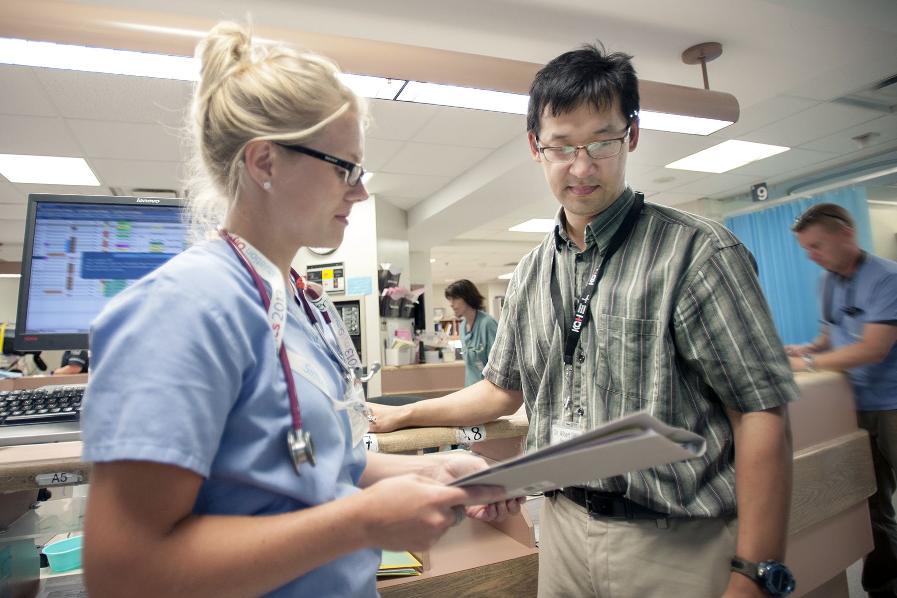 Jenilee Feddema, RN, and Dr. Albert Jin in our Emergency Department where specialized stroke care often begins for patients.