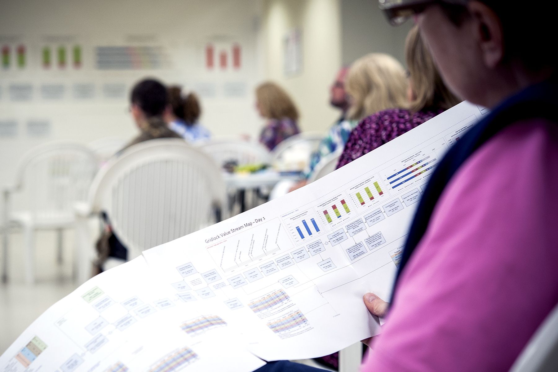 Staff participate in a two-day continuous improvement session recently aimed at identifying the root causes of gridlock.