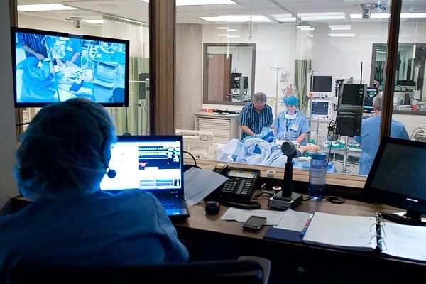 Inside new School of Medicine building