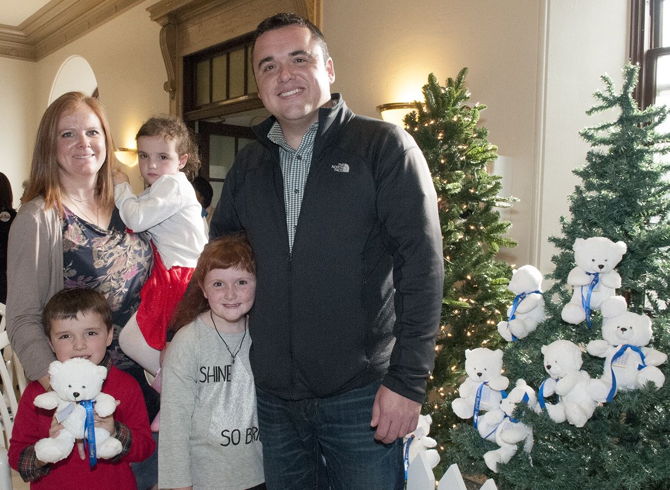 Tabitha Lollar and Jeff Phillips with their children Emmett, Aida and Maeve. Aida has received care from the pediatric program multiple times in the past.