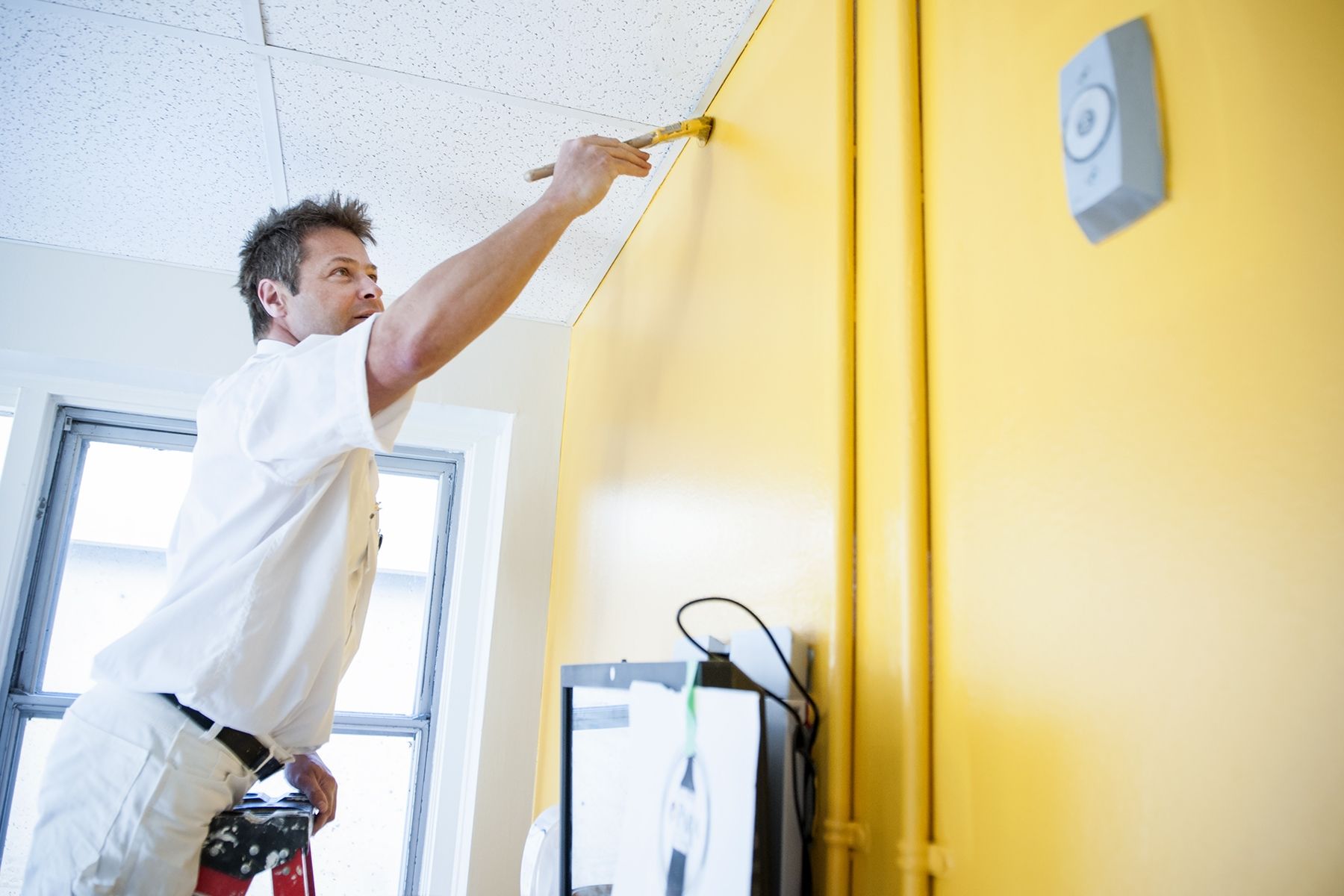  Colourful paint on the walls, which match the new wayfinding signs, will help patients and families find their way around KGH. 