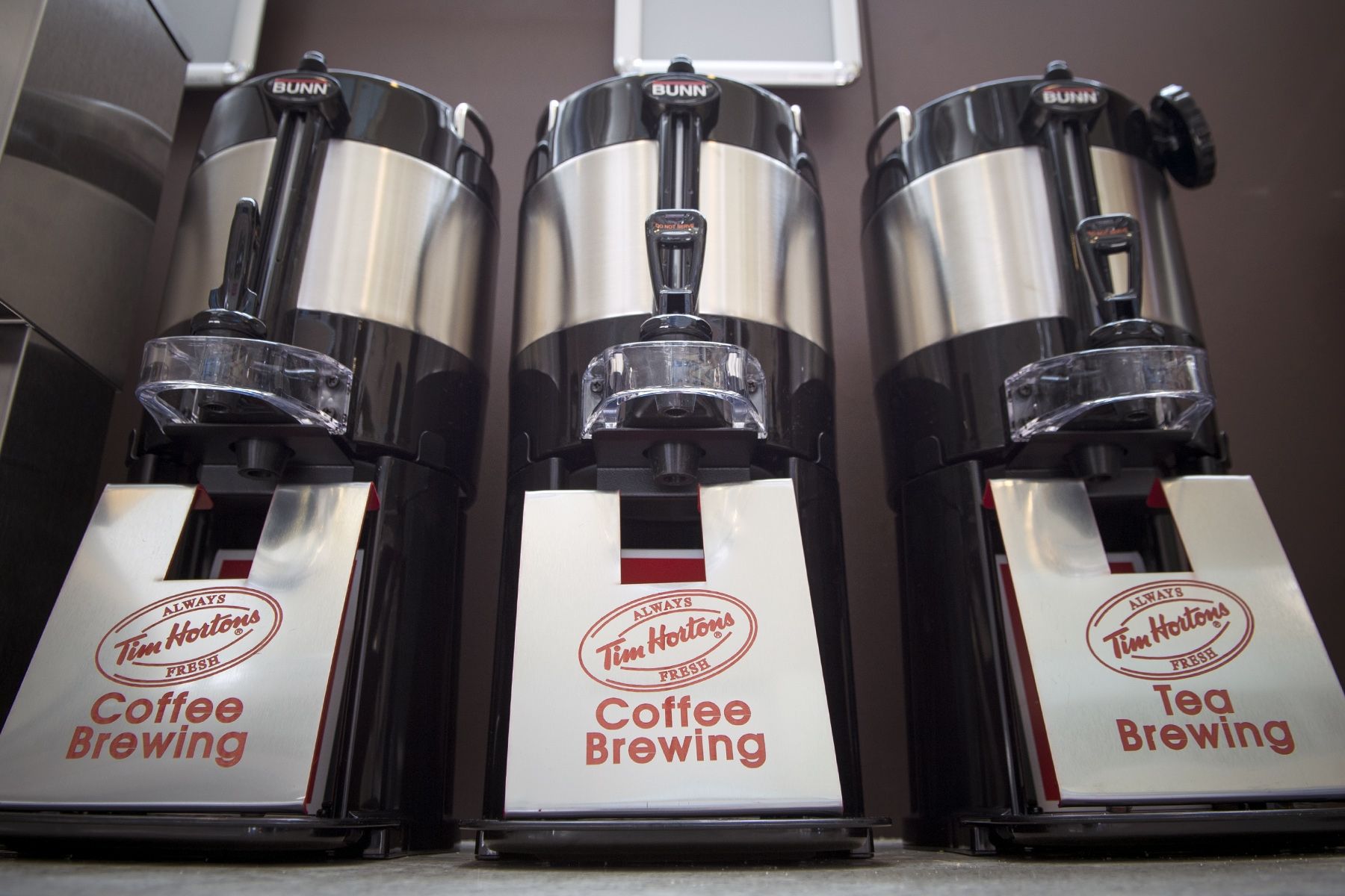 Tim Hortons coffee, tea and capuccino is now served in the Burr wing