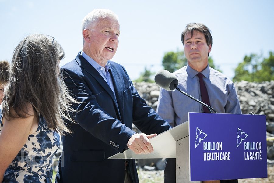 George Thomson, Chair of the KGH Board of Directors, addresses guests and the media during the announcement.