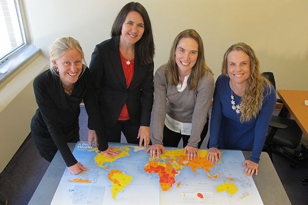 Drs. Eva Purkey, Heather Aldersey, Colleen Davison and Susan Bartels, co-PIs of the newly launched Queen Elizabeth Scholars Network for Equity in Maternal-Child Health