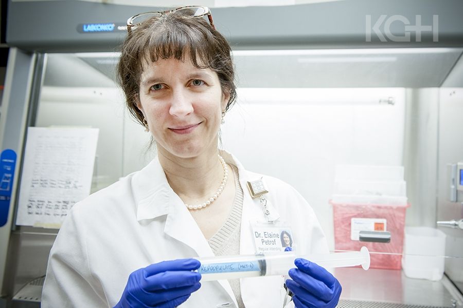 Dr. Elaine Petrof in the laboratory at KGH
