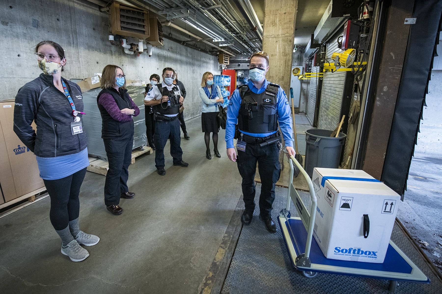 COVID-19 vaccination arrives at the KHSC loading dock