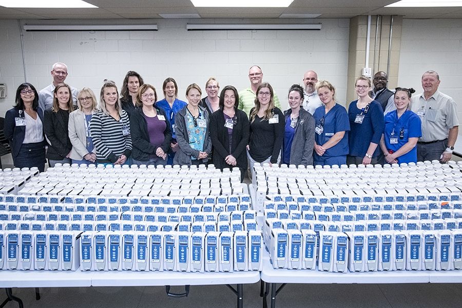 Members of the project team gathered together to celebrate the successful completion of the project at the KGH site of KHSC.