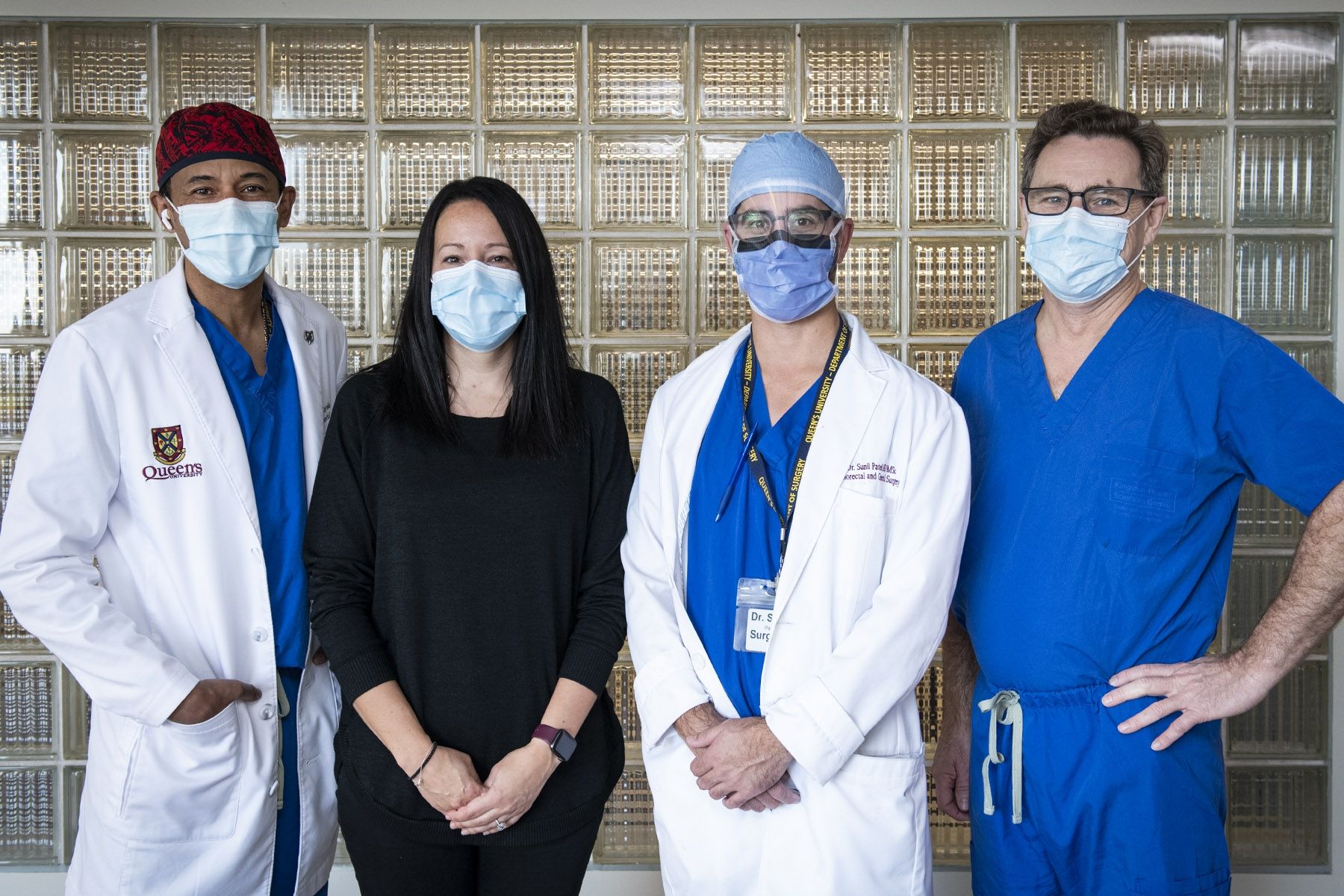Members of KHSC's robotic colorectal surgery team including Dr. Antonio Caycedo-Marulanda, Jennifer Pereira, Dr. Sunil Patel and Dr. Hugh MacDonald