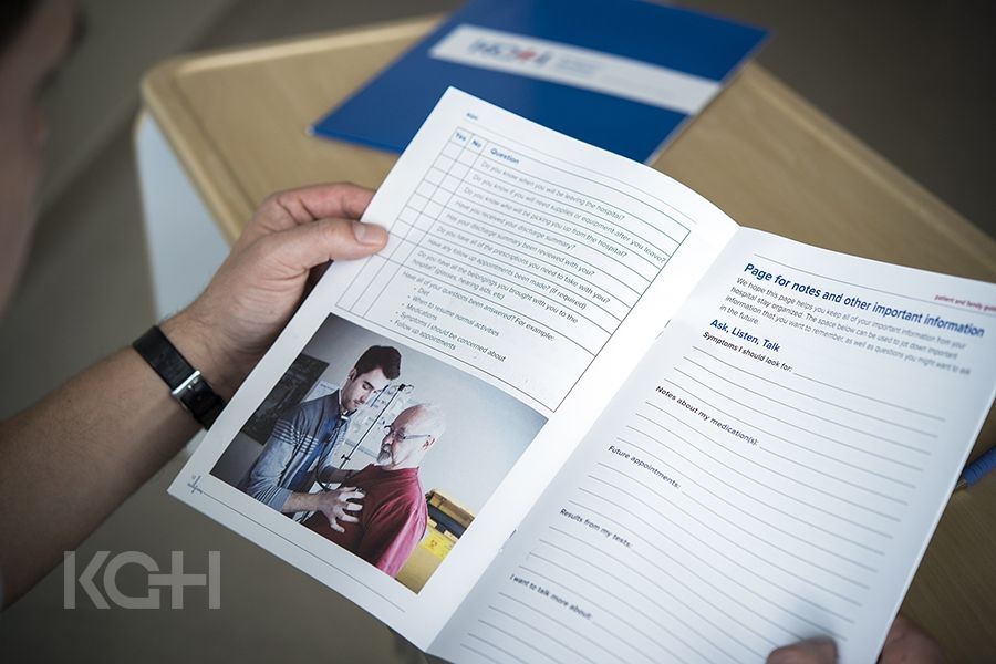  The new guide has spaces set aside for patients and families to write down their notes and questions.