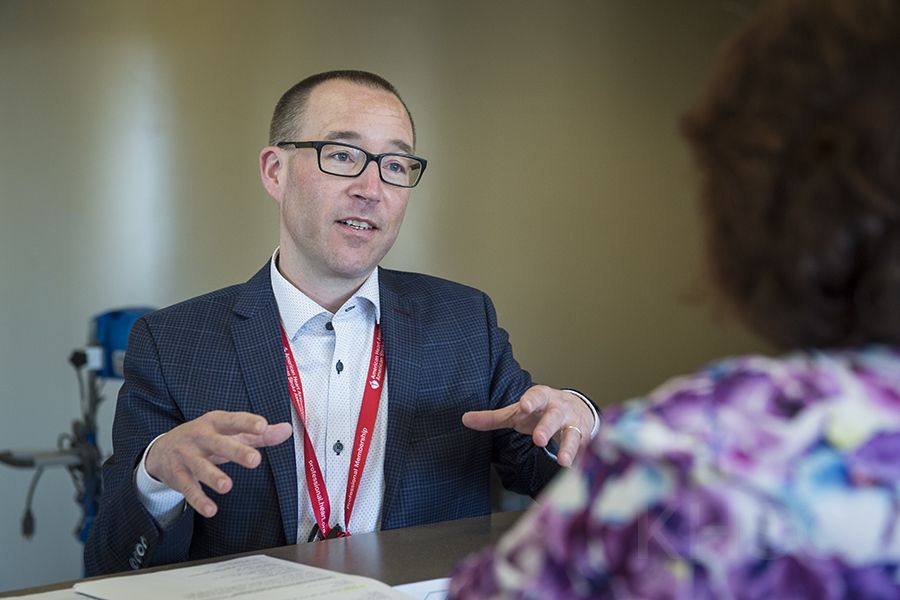 Dr. Gord Boyd meets with patients at the three and 12-month mark after their discharge from the hospital as part of their delirium care