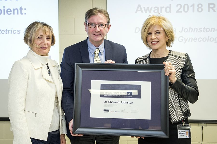 (Left to Right) Patient Experience Advisor Sue Bedell, Chief of Staff Dr. Michael Fitzpatrick and Dr. Shawna Johnston