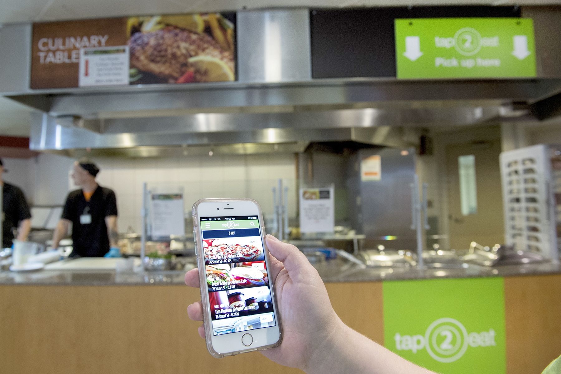  The new tap2eat app allows users to order and pay for food and beverages at KGH using their mobile device. 